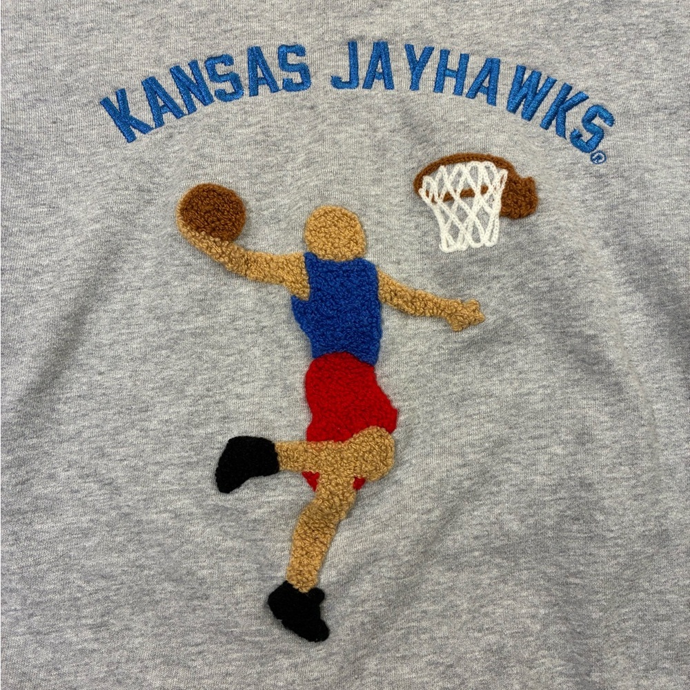 Kansas Jayhawks Vintage Sweatshirt Size Small Hillflint Brand NCAA Basketball